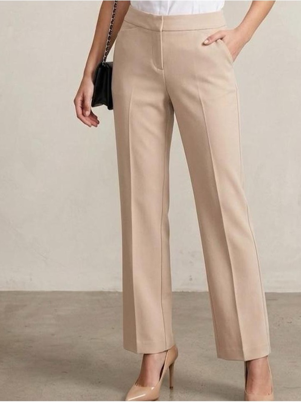 NWT Alfani Beige Straight-Leg Pants